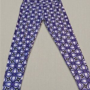 LuLaRoe Purple Blue Paisley Leggings OS Soft Stretch Casual
